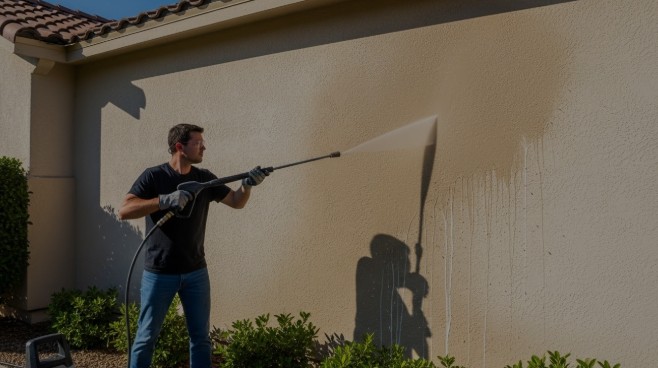 can you pressure wash stucco