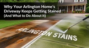 why does my driveway keep getting stained Arlington TX