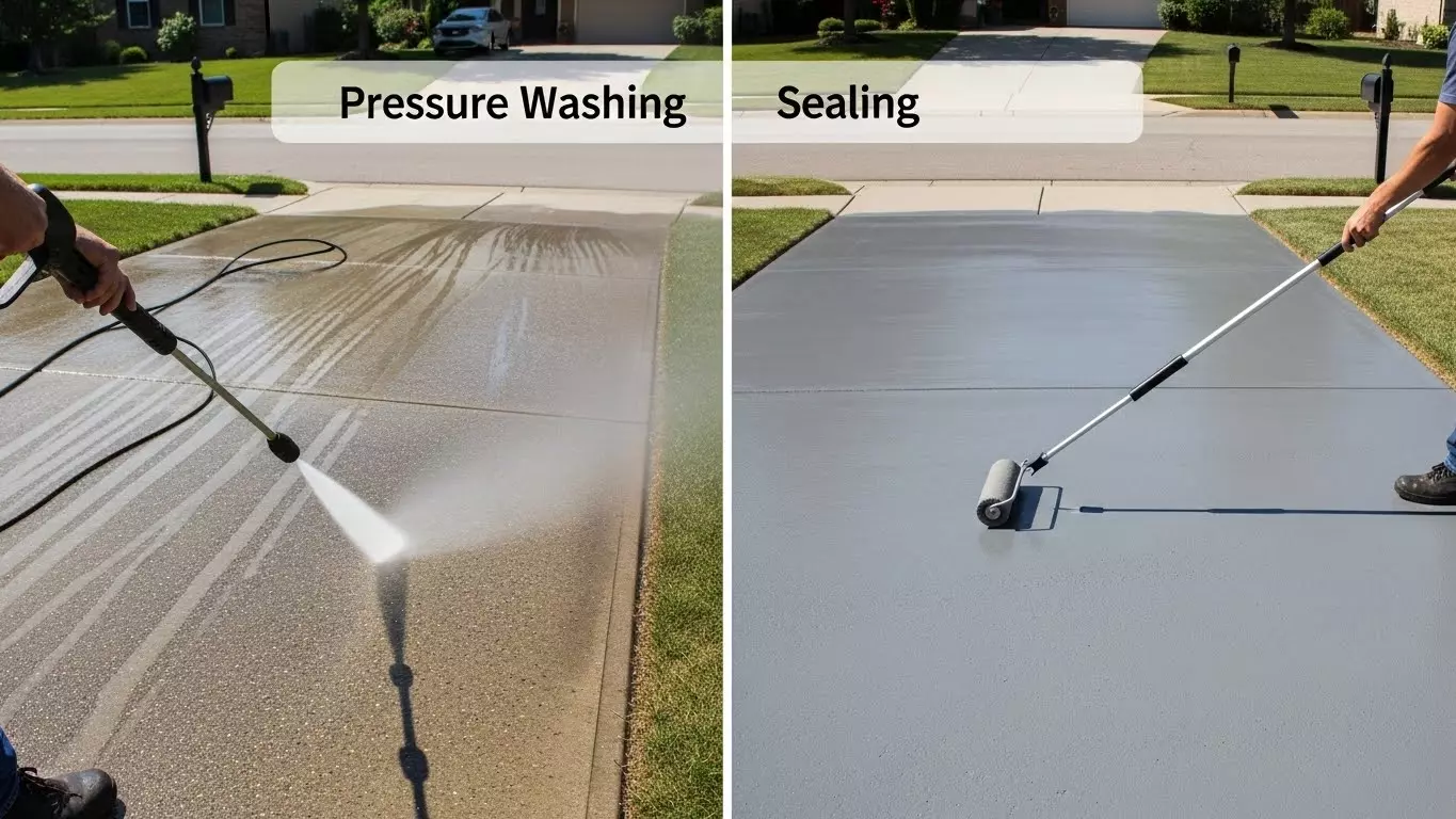 should I seal my concrete driveway after pressure washing