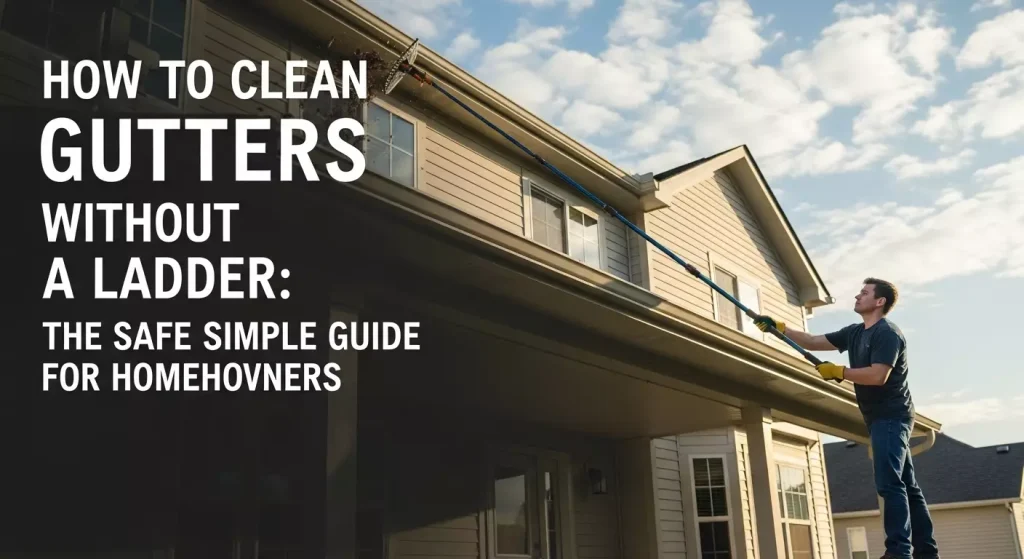 how to clean gutters without a ladder